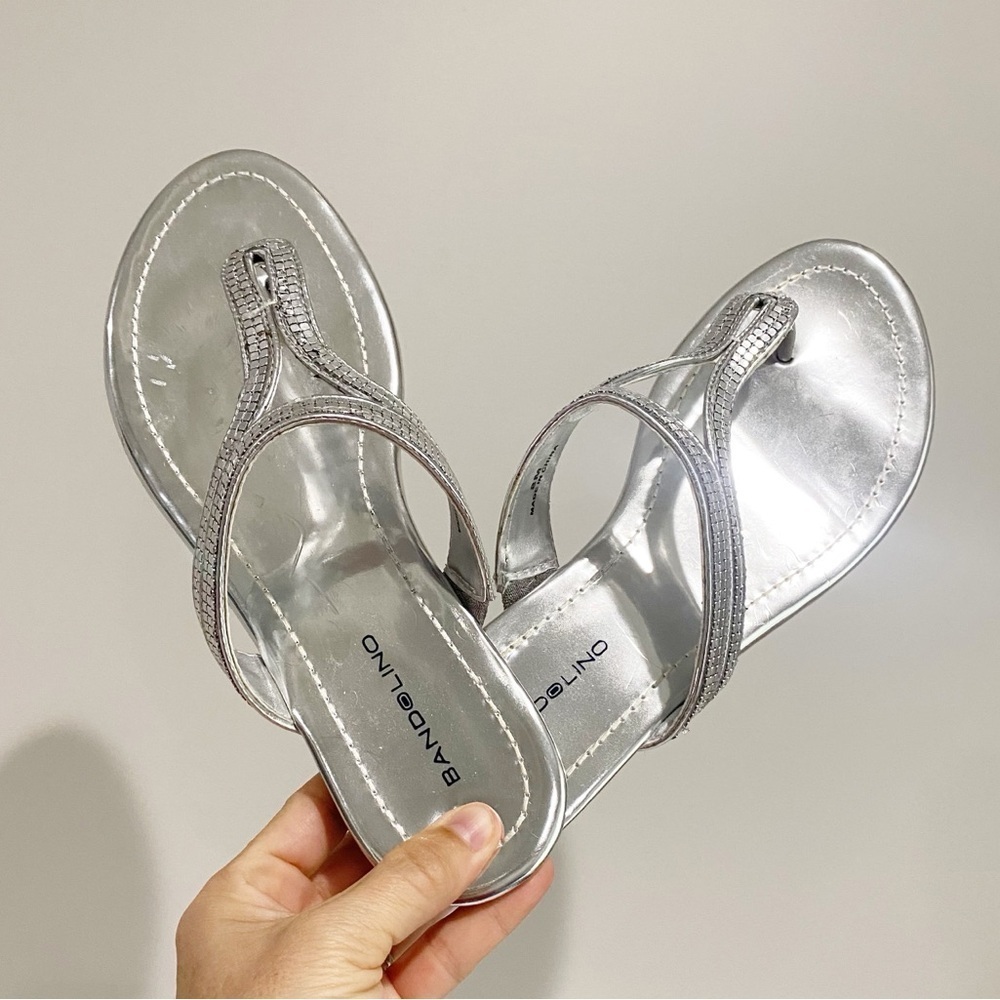 BANDOLINO Ronan Silver Sandal Beach Swim Tropical Size 8